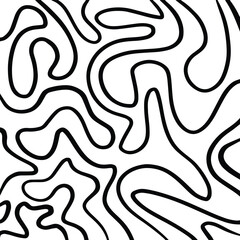 Groovy liquid linear patterns. organic shapes in lines and contours. Minimalist style abstract art backgrounds.