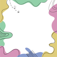 Aesthetic abstract creative backgrounds Design Shape Vector. Wavy Border Shape Design. with line art