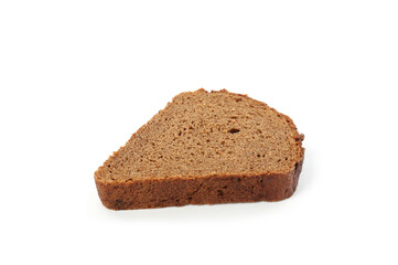 Slice of rye bread isolated on white