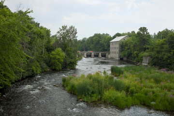 A flower mill on a river