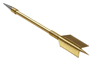Gold arrow with pointed tip on AI generated by PNG