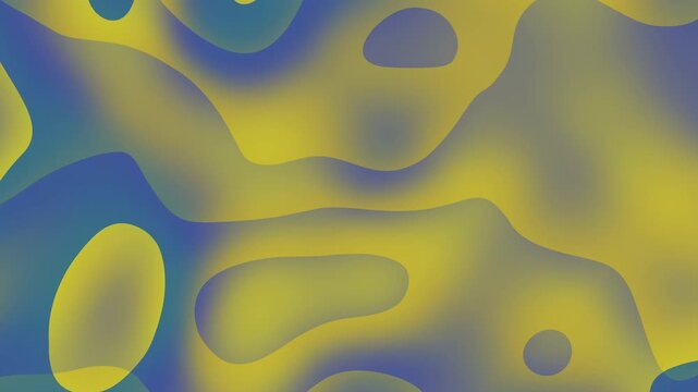 Abstrakte, flie&szlig;ende Formen in Gelb und Blau