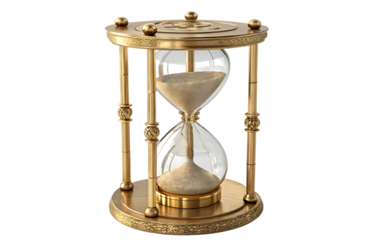 Golden Hourglass on AI generated by PNG