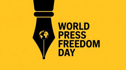World press freedom day concept with fountain pen and text