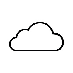 Simple Black Outline of a Cloud on White Background