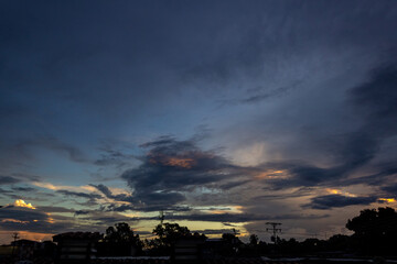 beautiful sky and clouds at sunset