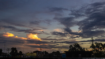 beautiful sky and clouds at sunset