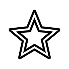 Obraz premium Black and White Outline of Five Pointed Star with Double Border Style Icon