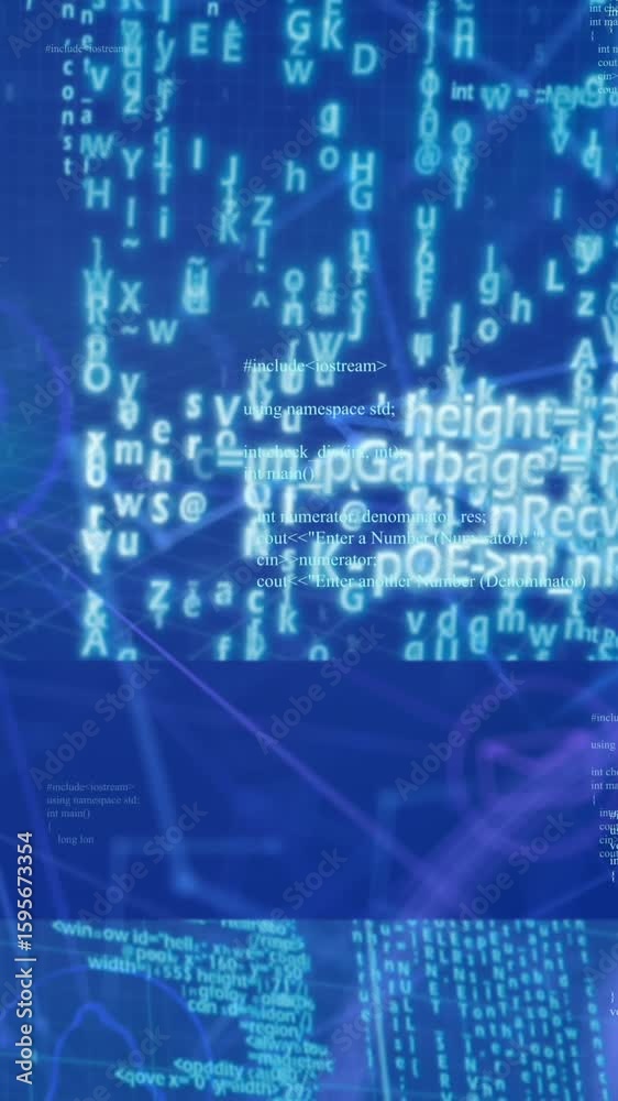 Poster Animation of data processing online security padlock and circuit board