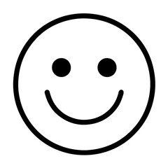 Fototapeta premium Smiling Face Icon in Outline Style 
