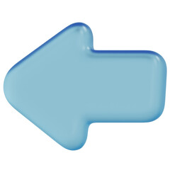 3D Blue Glass Left Arrow Icon