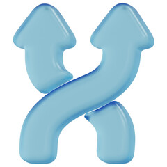 3D Blue Glass Shuffle Icon
