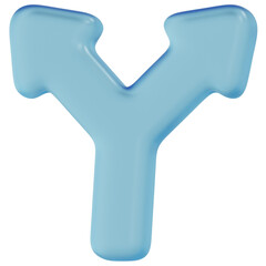 3D Blue Glass Split Icon