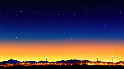 Fototapeta premium Vibrant Night Sky Over Desert Landscape with Starry Atmosphere