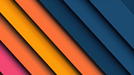 Obraz premium Bold diagonal stripes in vibrant colors create dynamic and modern abstract design. interplay of orange, pink, yellow, and blue evokes sense of energy and creativity