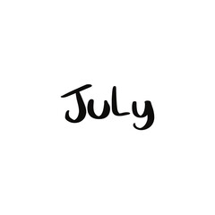 Bold July Lettering in Modern Non-Script Style – Black Typography
