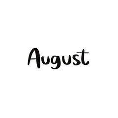 August Lettering Illustration Hand-Drawn Modern Calligraphy Text Design