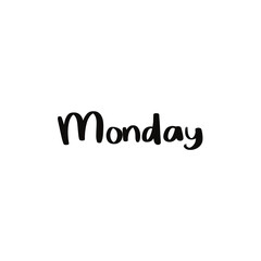 bold 'monday' lettering typography in black colour
