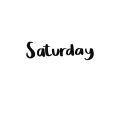 bold 'saturday' lettering typography in black colour