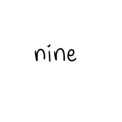 nine – black brush script lettering illustration