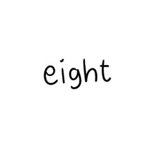 eight – black brush script lettering illustration