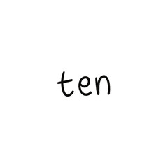 ten – black brush script lettering illustration