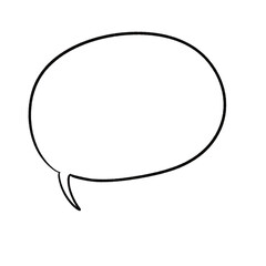 Hand Drawn Comic Speech Bubble – Oval Dialog Balloon with Tail
