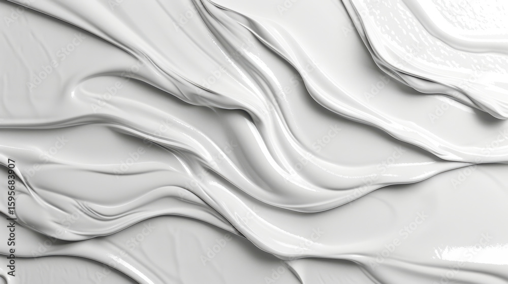 Wall mural smooth white wave texture creates abstract background with flowing lines, evoking sense of calm and 