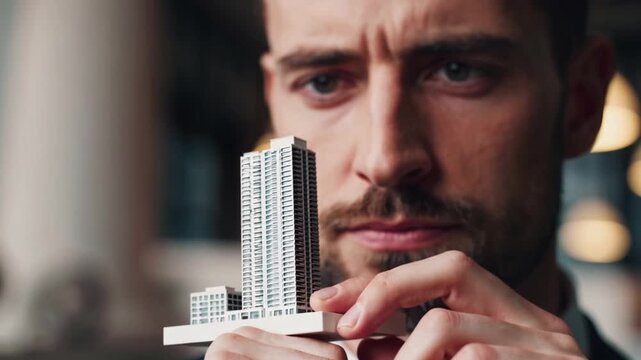 Property Investment Strategy: Businessman Analyzing Real Estate for Profit Generation