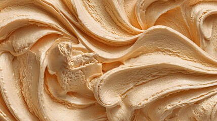 Close up of a creamy caramel surface texture of ice cream