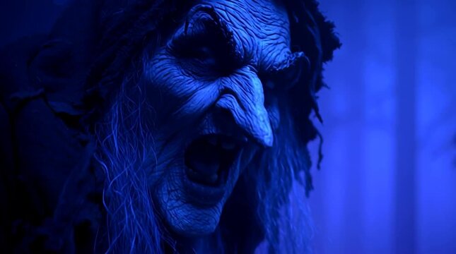 Baba Yaga - evil old hag witch in dark shadows