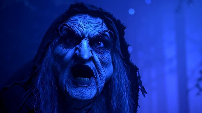 Baba Yaga - evil old hag witch in dark shadows