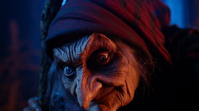 Baba Yaga - evil old hag witch in dark shadows
