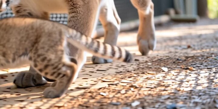 Baby cougar cub with mama cougar