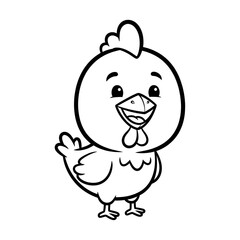 Chicken cartoon coloring page