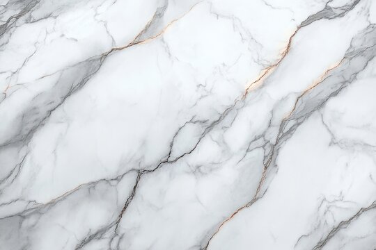 Close-up of white marble surface with gray and gold veining creating an elegant natural stone pattern - Powered by Adobe