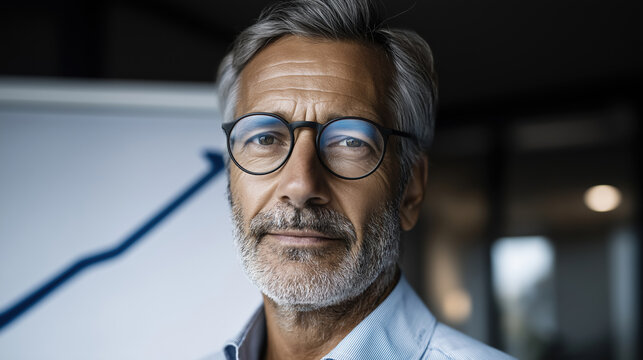 Business professional presenting strategic growth insights in modern office setting