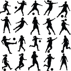Powerful Female Soccer Athlete Silhouette - Sporty Motion