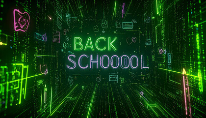 Back to School Chalk Drawing on Blackboard. Back to School Concept. Generated Image