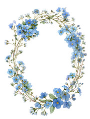 Delicate forget me not floral circle design art background image