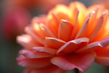 A close-up of a blooming flower with vibrant petals in soft light, ideal for nature or beauty ads