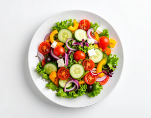 Minimal White Plate with Colorful Salad Portion

