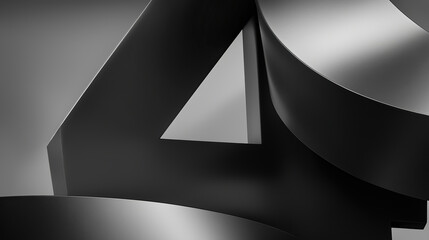 Curved metallic number four displayed with a sleek, modern design