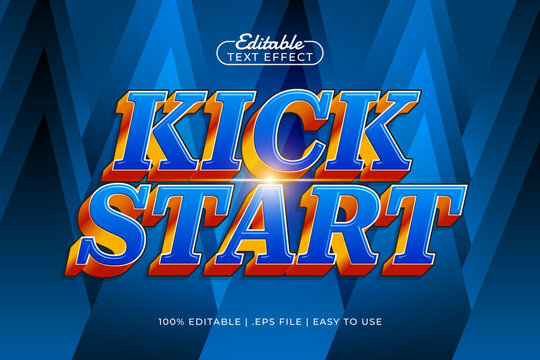 kick start editable text effect with a speed and sport text style