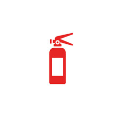 A simplified red fire extinguisher icon, standing upright against a white background.