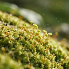 close up of moss on tree
