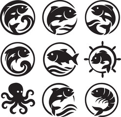 Artistic illustration of a fish with vibrant colors and clean lines