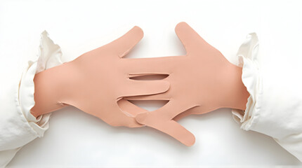 Interlocked Fingers Creative Concept on White Background