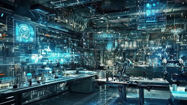 Futuristic lab with advanced tech