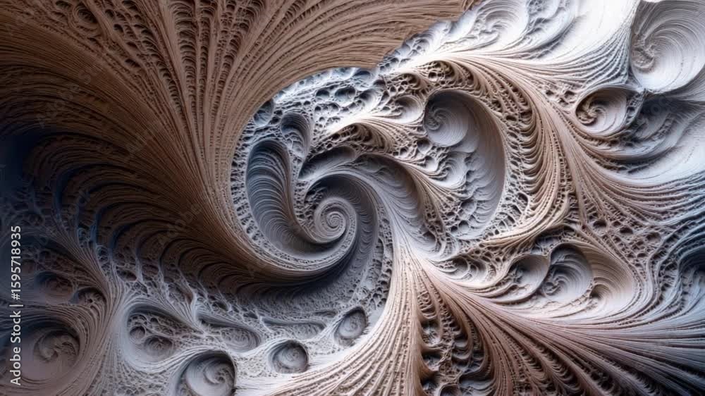 Poster intricate swirling patterns and textures in an abstract design with soft color gradients and depth l
